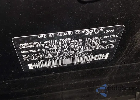 2021 Subaru Forester Sport из США, поврежденный, VIN JF2SKARC2MH449002